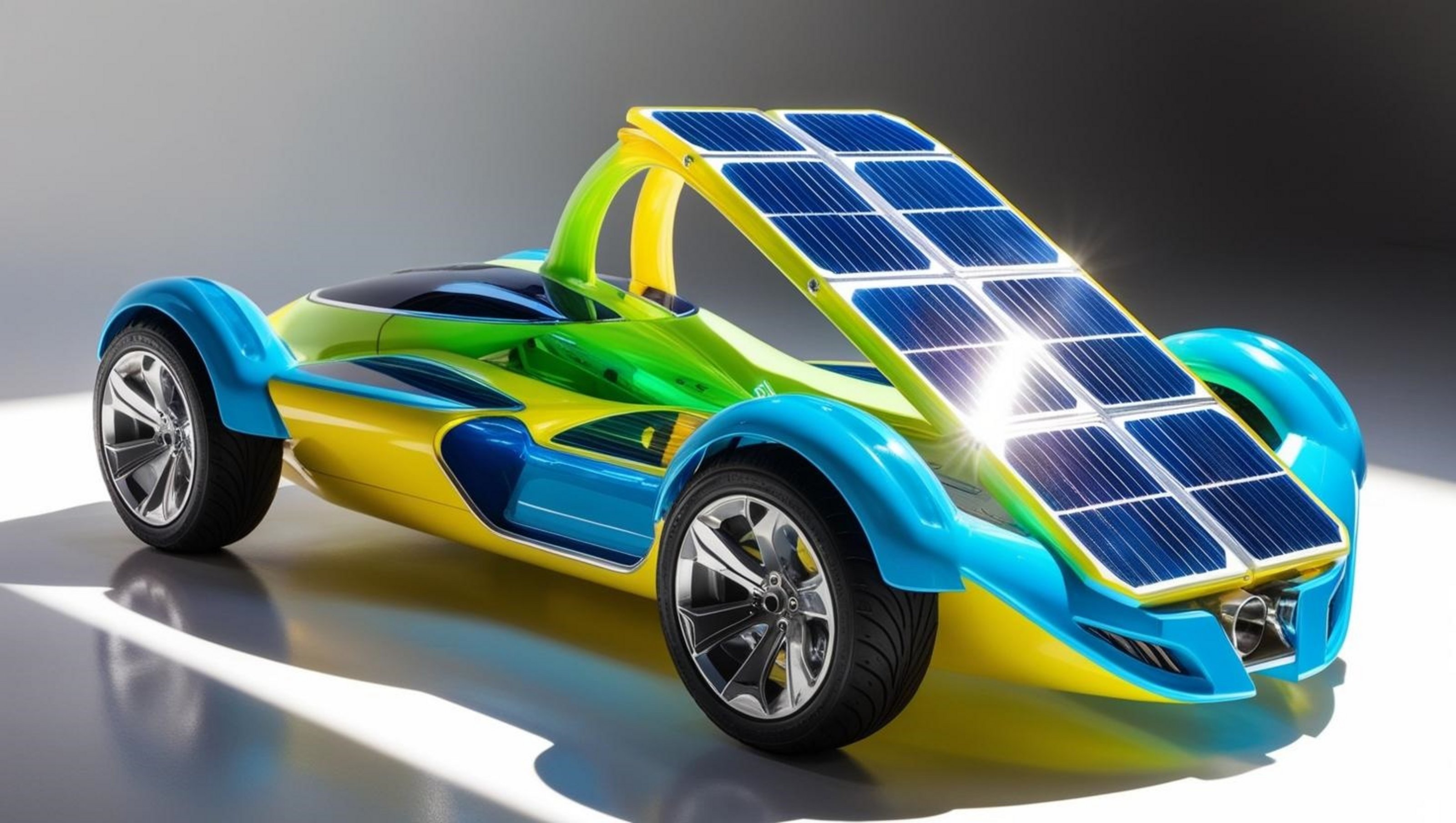 Solarfahrzeug aus dem 3 D-Drucker (KI geriert)